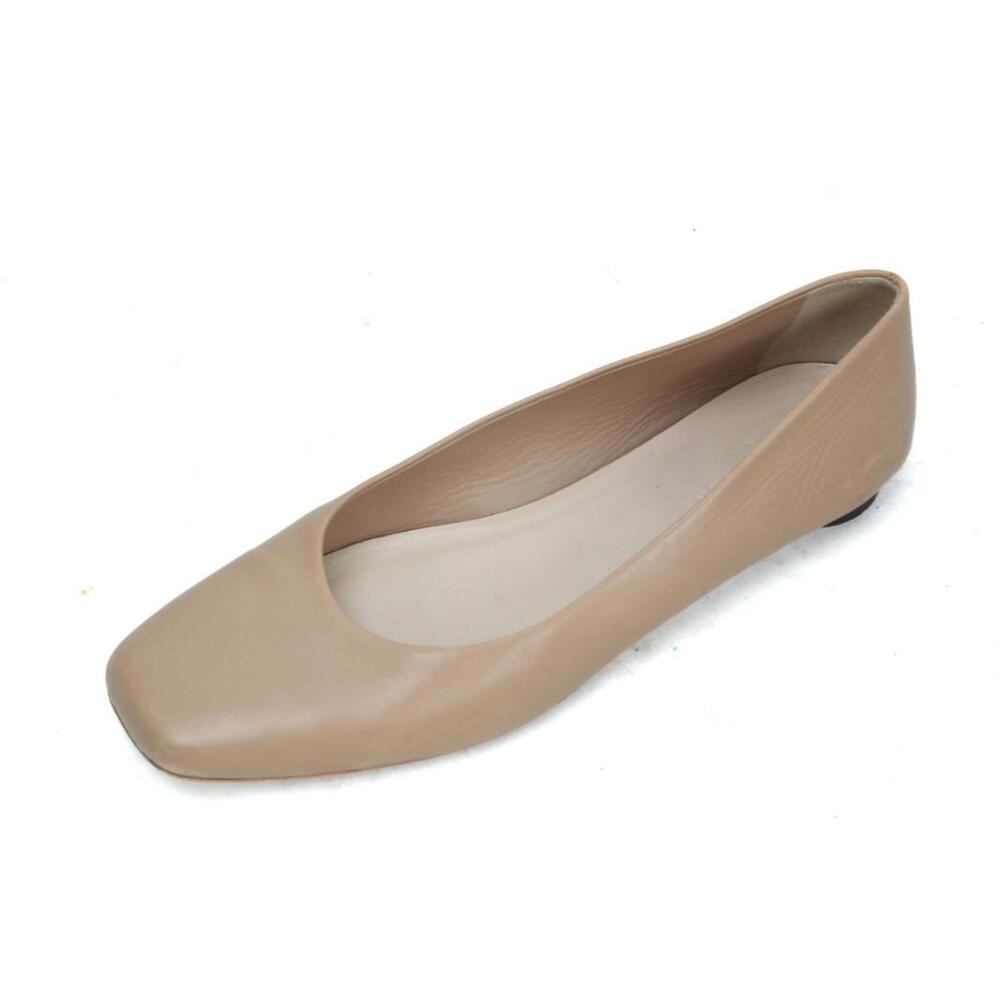 Everlane the 90s square toe flats shoes slip on tan leather women's 9.5